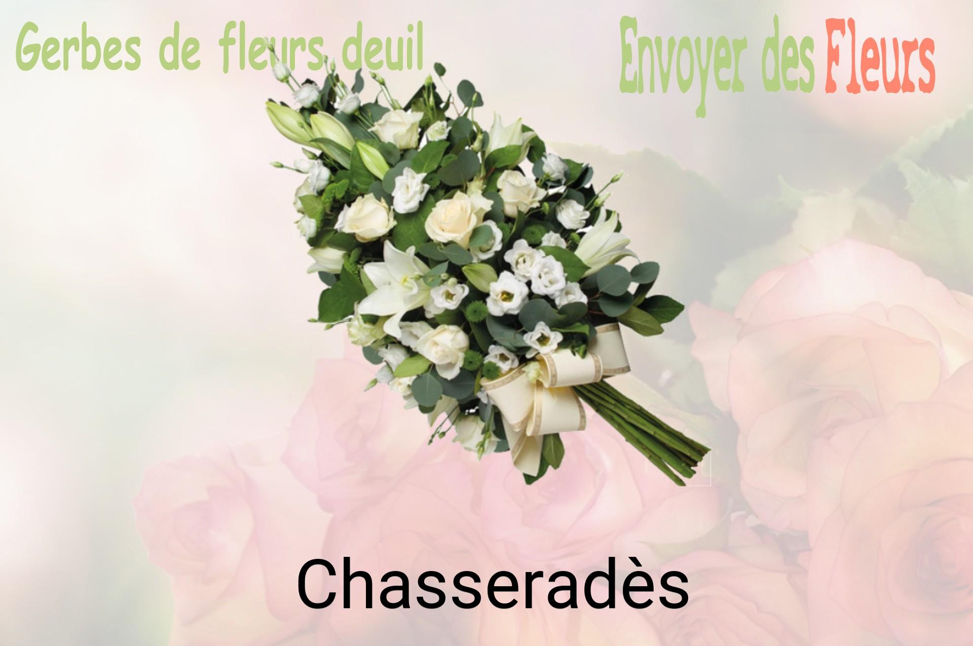Gerbe de fleurs de deuil livrée à Chasseradès